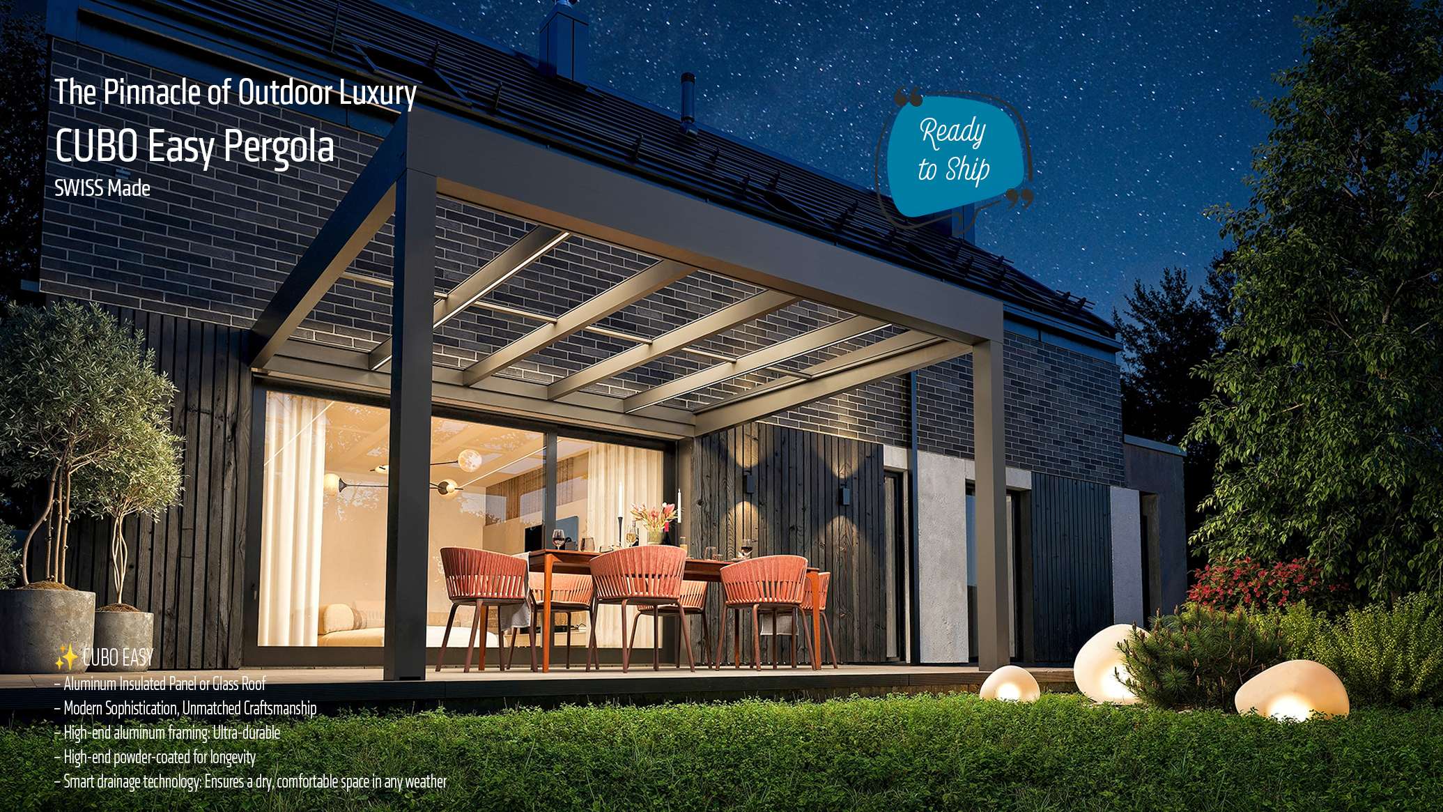 Cubo Easy Patio Cover 4 CUBO EASY GLASS ROOF PATIO COVER