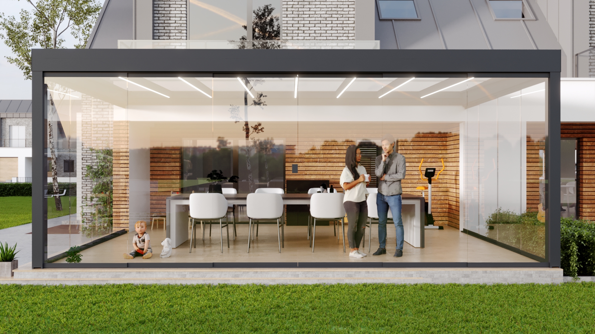 CUBO EASY Glass Roof and GSW17 Sliding Glass Doors