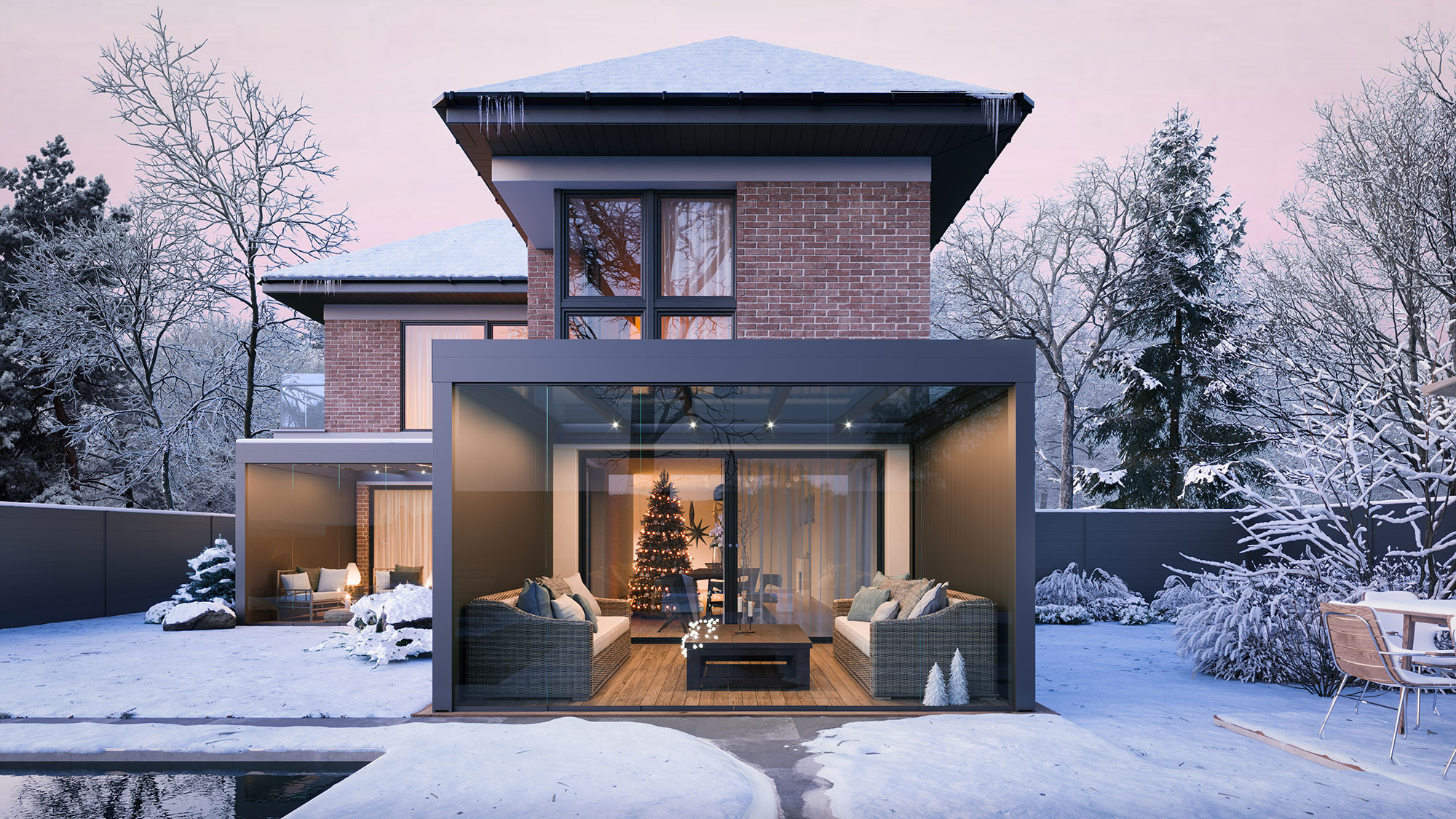 Cubo Easy Glass Roof and Sliding Glass Doors